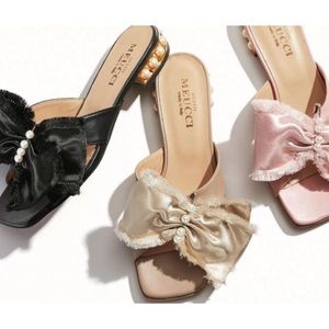 Sesto Meucci Wesi Pearl and Bow Slide Sandal